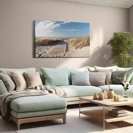Canvas schilderij woonkamer Pad door Duinen
