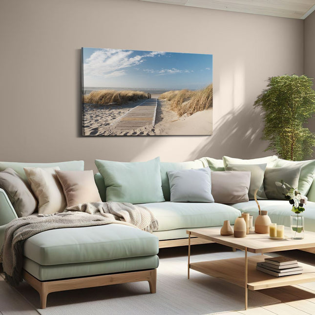 Canvas schilderij woonkamer Pad door Duinen