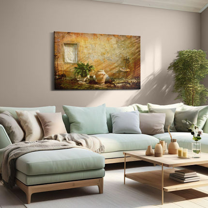 Canvas schilderij woonkamer Oude Stenen Muur