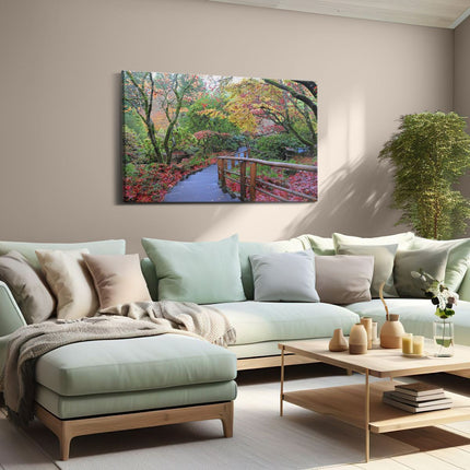 Canvas schilderij woonkamer Pad Tuinzicht