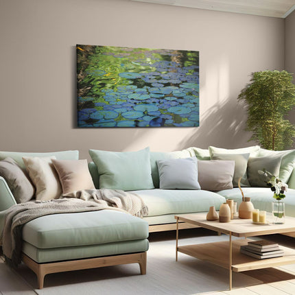 Canvas schilderij woonkamer Waterlelies