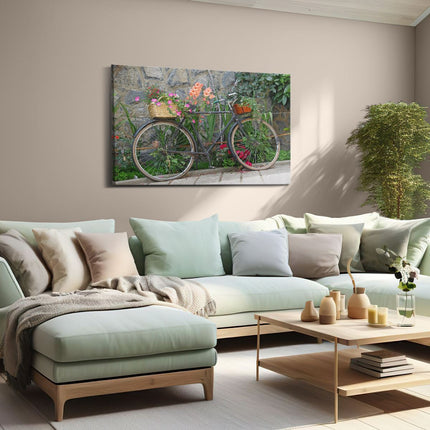 Canvas schilderij woonkamer Fiets met Manden