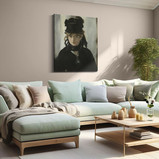 Canvas Schilderij Woonkamer Berthe Morisot met een Boeket Viooltjes - Édouard Manet