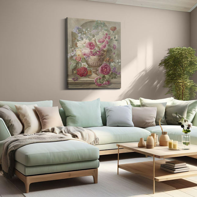 Canvas Schilderij Woonkamer Vaas met Bloemen - Pieter van Loo