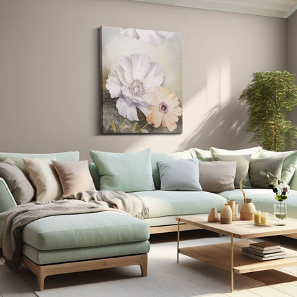 Canvas Schilderij Woonkamer Bloemen - Abstracte Kunst