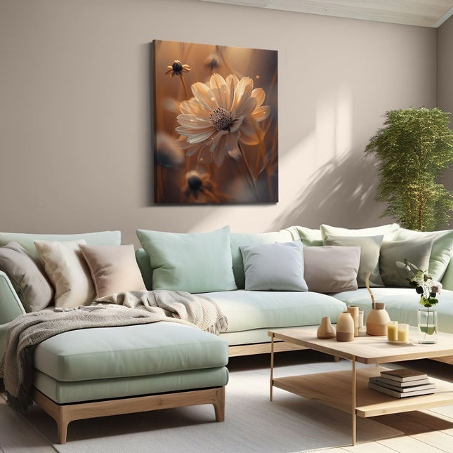 Canvas Schilderij Woonkamer Bloem in een Veld