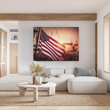 Canvas Schilderij Woonkamer Amerikaanse Vlag - Verenigde Staten