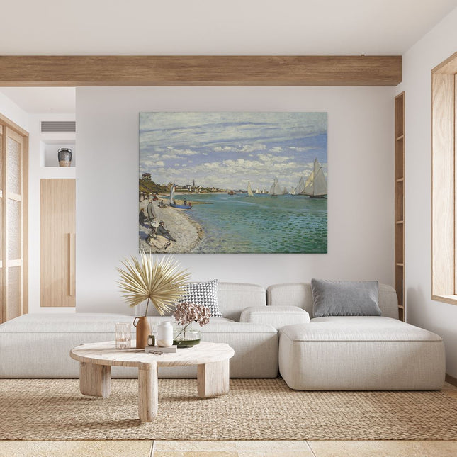 Canvas Schilderij Woonkamer Regatta in Sainte-Adresse - Claude Monet