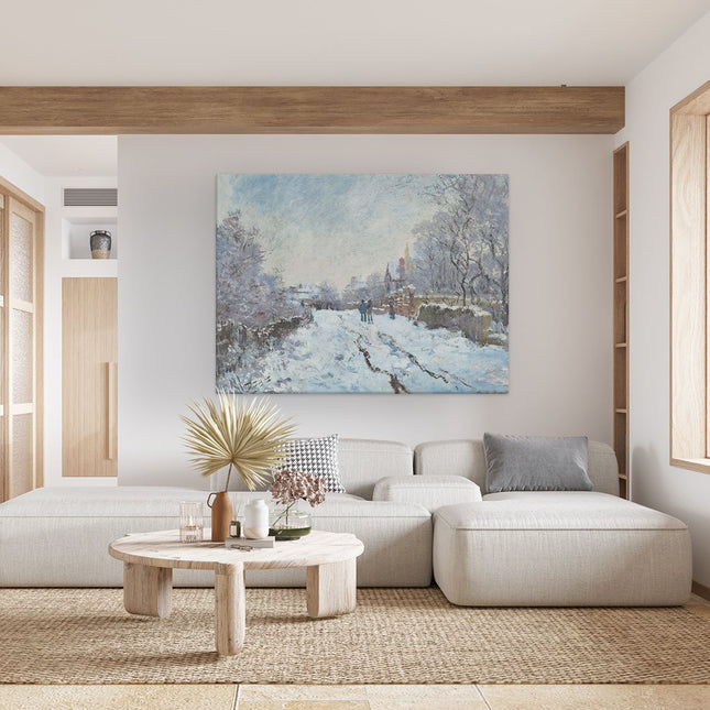 Canvas Schilderij Woonkamer Sneeuw in Argenteuil - Claude Monet