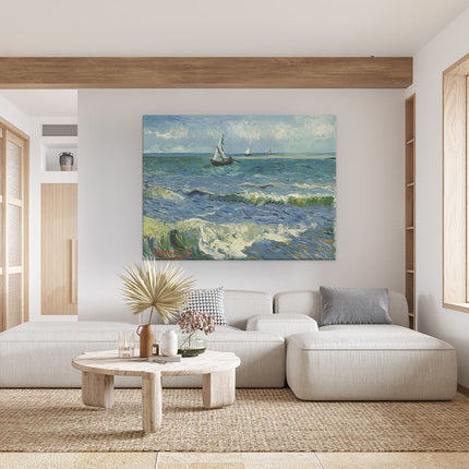 Canvas Schilderij Woonkamer Zeegezicht bij Les Saintes-Maries-de-la-Mer - Vincent van Gogh