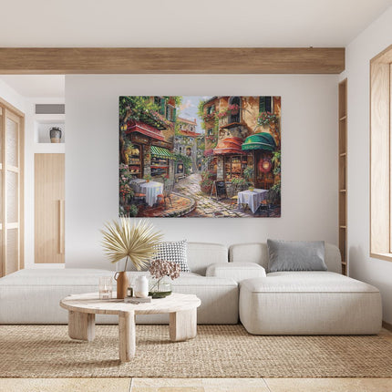 Canvas Schilderij Woonkamer Kunstwerk van een Straat in Italië