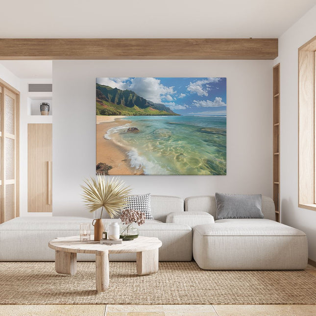 Canvas Schilderij Woonkamer Strand in Hawaï