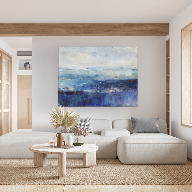 Canvas Schilderij Woonkamer Abstract Kunstwerk van de Oceaan