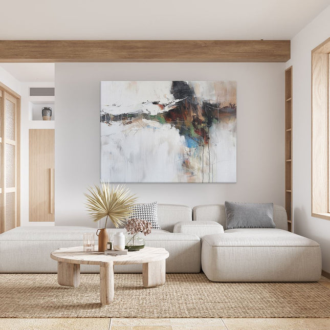 Canvas Schilderij Woonkamer Abstract Kunstwerk van een Kruis