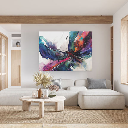 Canvas Schilderij Woonkamer Aquarelkunstwerk van een Vlinder