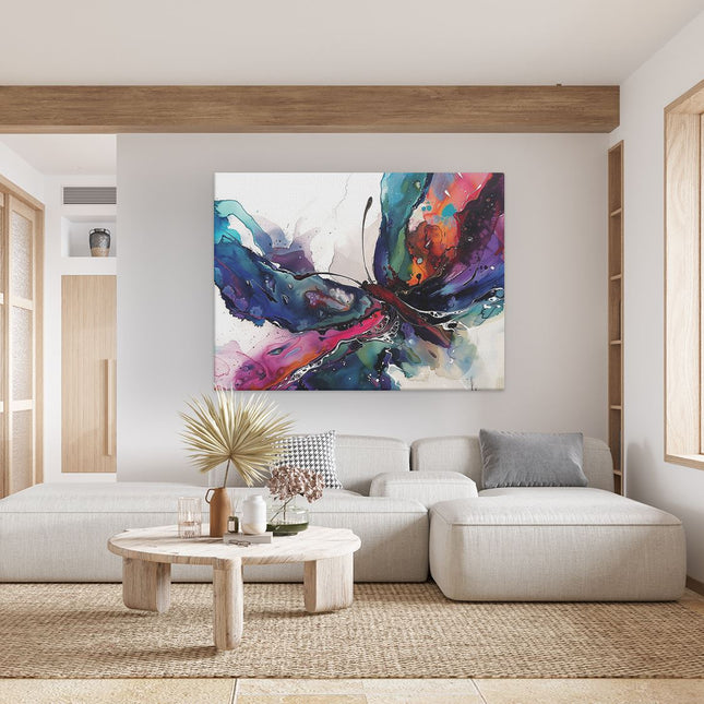 Canvas Schilderij Woonkamer Aquarelkunstwerk van een Vlinder