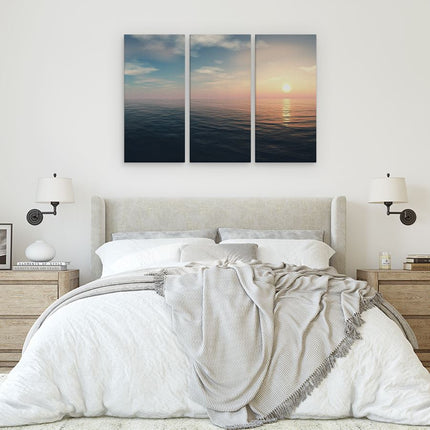 Drieluik schilderij slaapkamer Zee Water Tijdens Zonsondergang