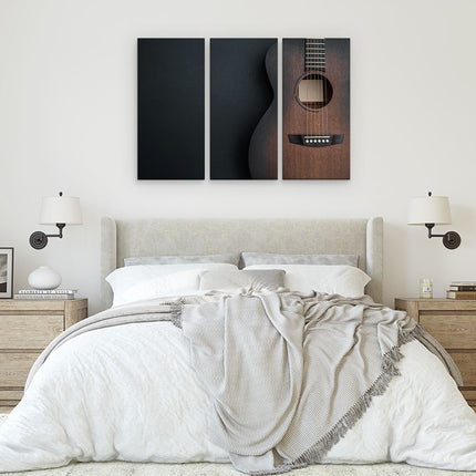 Drieluik schilderij slaapkamer Gitaar