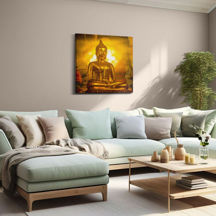 Canvas schilderij woonkamer Gouden Boeddha Beeld