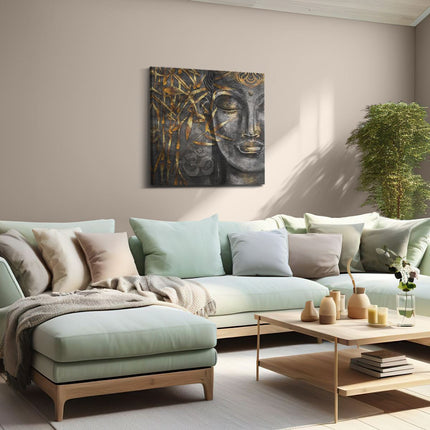 Canvas schilderij woonkamer Gouden Boeddha Van Aquarel - Abstract