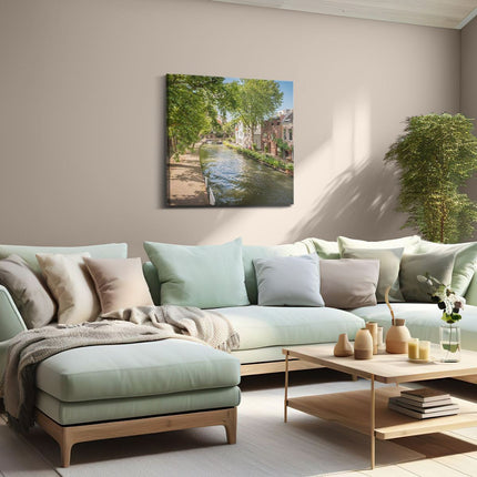 Canvas schilderij woonkamer Oudegracht In Utrecht 