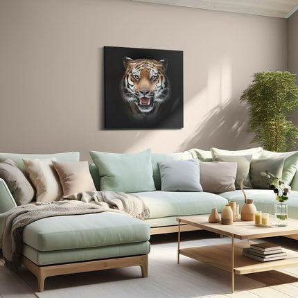 Canvas schilderij woonkamer Tijgerkop - Tijger