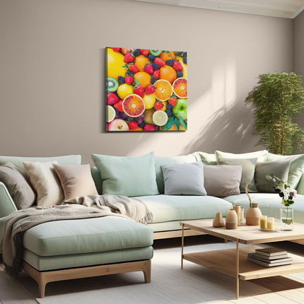 Canvas schilderij woonkamer Kleurrijke Fruit Achtergrond