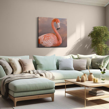 Canvas schilderij woonkamer Roze Flamingo in de Wolken