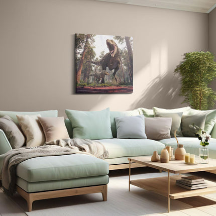 Canvas schilderij woonkamer Tyrannosaurus Rex Dinosaurus - T-Rex