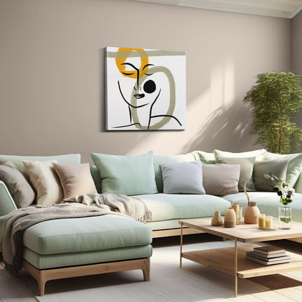 Canvas schilderij woonkamer Abstracte Kunst van een Gezicht