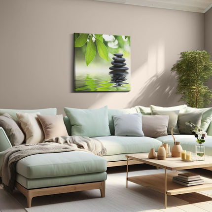Canvas schilderij woonkamer Zen Stenen in de Natuur - Relax