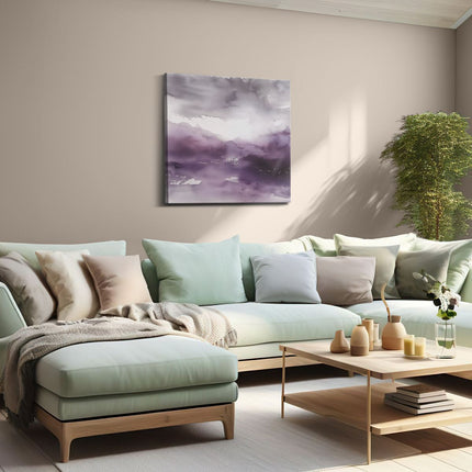 Canvas schilderij woonkamer Aquarelkunstwerk van een Paarse Lucht