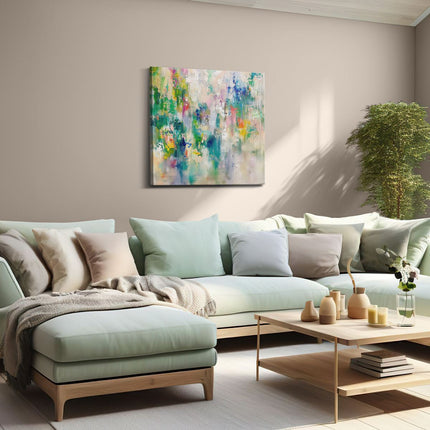 Canvas schilderij woonkamer Abstract Kunstwerk met Heldere Kleuren
