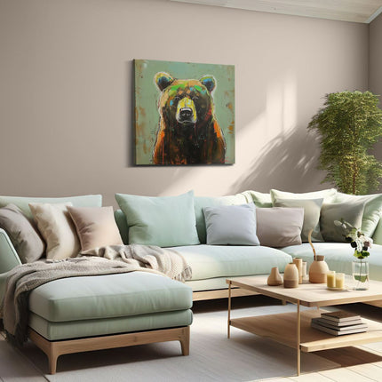 Canvas schilderij woonkamer Kunstwerk van een Beer