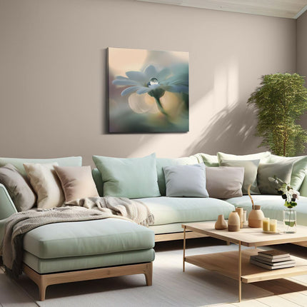 Canvas schilderij woonkamer Bloem met een Druppel Water Erop