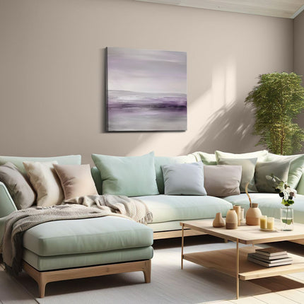 Canvas schilderij woonkamer Abstract Kunstwerk in Paars en Grijs