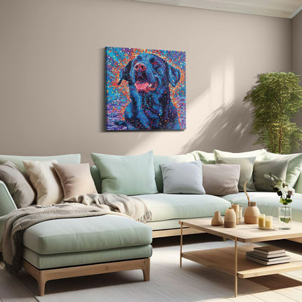 Canvas schilderij woonkamer Zwart Labrador Retriever-Kunstwerk