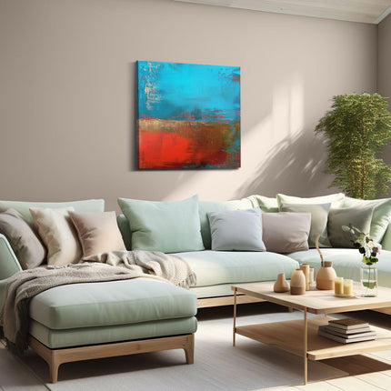 Canvas schilderij woonkamer Abstract Kunstwerk met Rode, Blauwe en Gele Kleuren