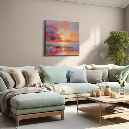 Canvas schilderij woonkamer Abstract Kunstwerk van een Zonsondergang