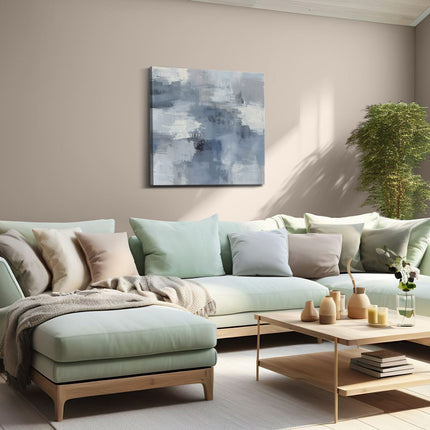 Canvas schilderij woonkamer Abstract Kunstwerk in Blauw en Wit