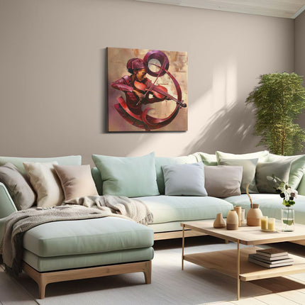 Canvas schilderij woonkamer Vrouw die Viool Speelt