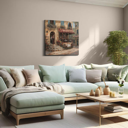 Canvas schilderij woonkamer Kunstwerk van een Café