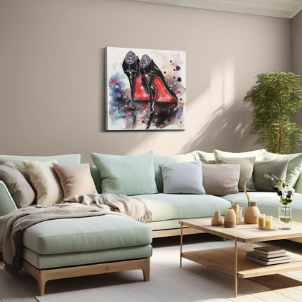 Canvas schilderij woonkamer Christian Louboutin Hoge Hakken