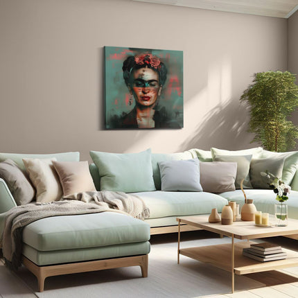Canvas schilderij woonkamer Portret van Frida Kahlo