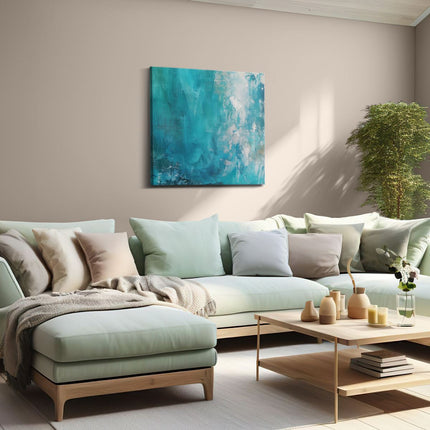 Canvas schilderij woonkamer Abstract Kunstwerk van Blauw en Wit