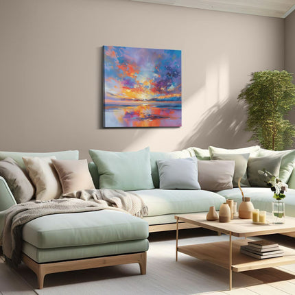 Canvas schilderij woonkamer Abstract Kunstwerk van een Zonsondergang
