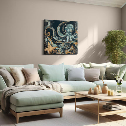 Canvas schilderij woonkamer Octopus in de Zee