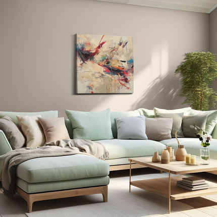 Canvas schilderij woonkamer Abstract Kunstwerk met veel Kleuren