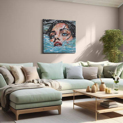 Canvas schilderij woonkamer Kunstwerk van een Vrouw in het Water