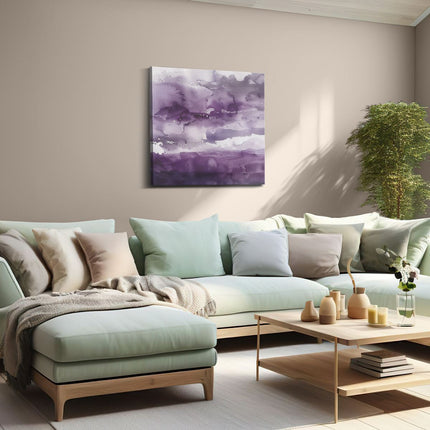 Canvas schilderij woonkamer Paars en Wit Aquarelkunstwerk